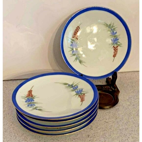 Vintage Bavarian porcelain plate (5) blue & white - Picture 1 of 4